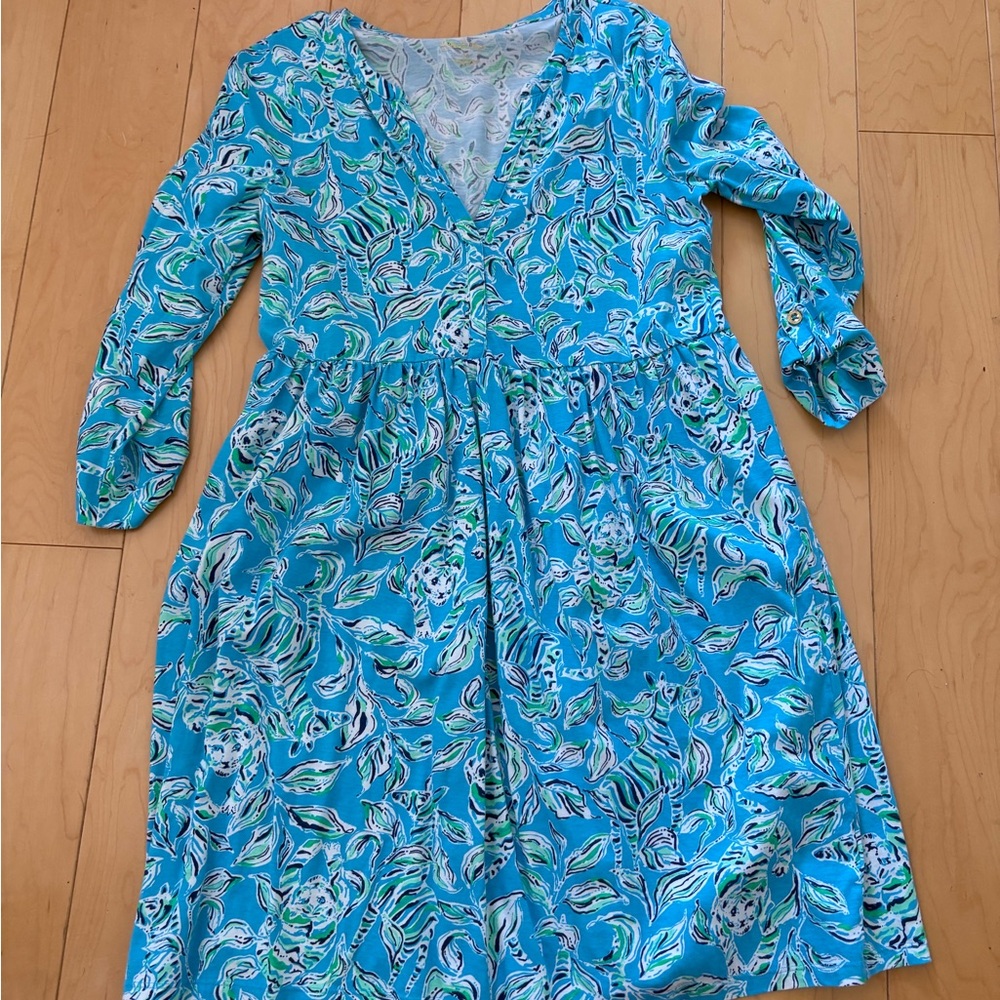 Lilly Pulitzer Loran Dress- green and blue motif